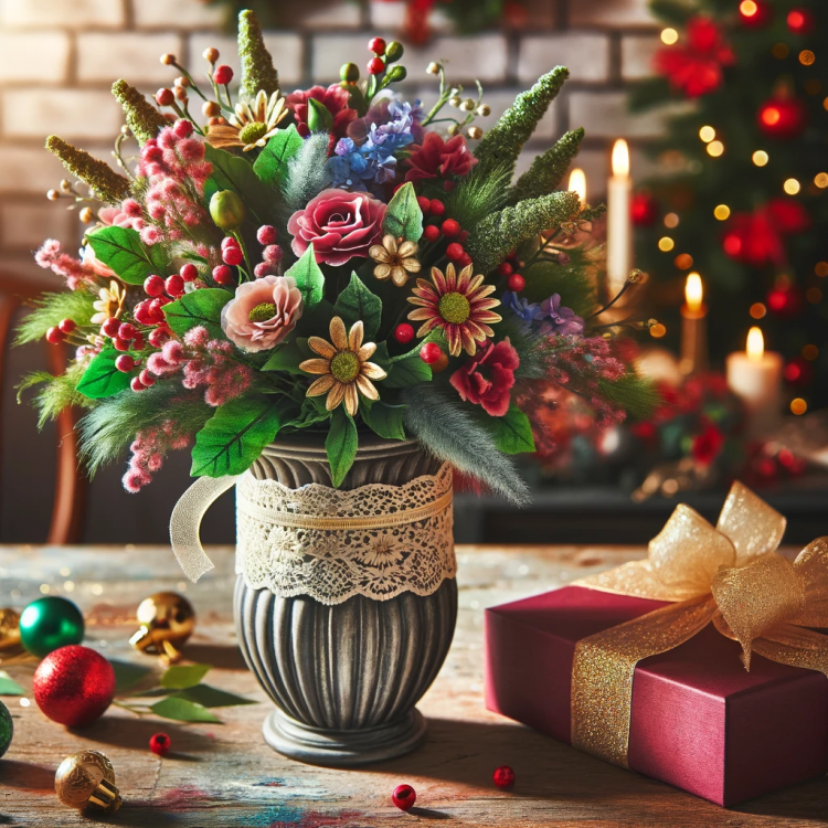 Fresh bouquet of flowers in a decorative Vase