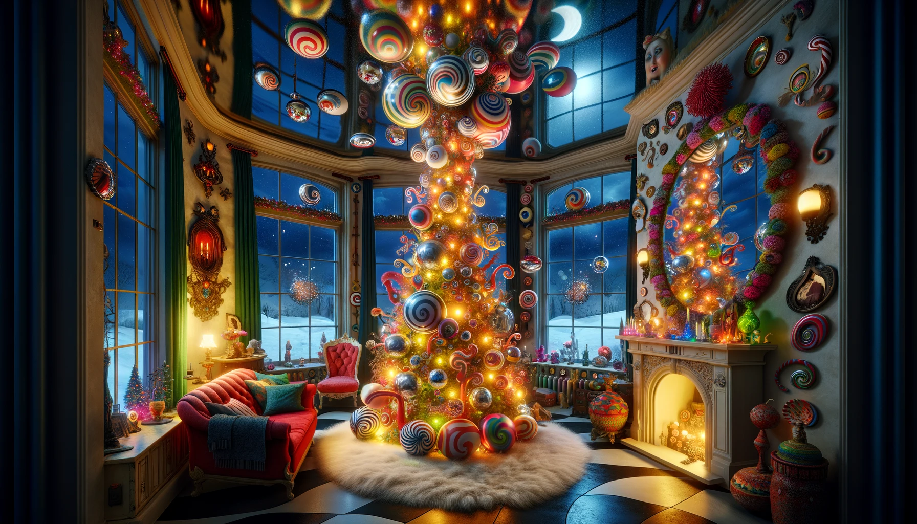 Funhouse Mirrors Christmas Tree