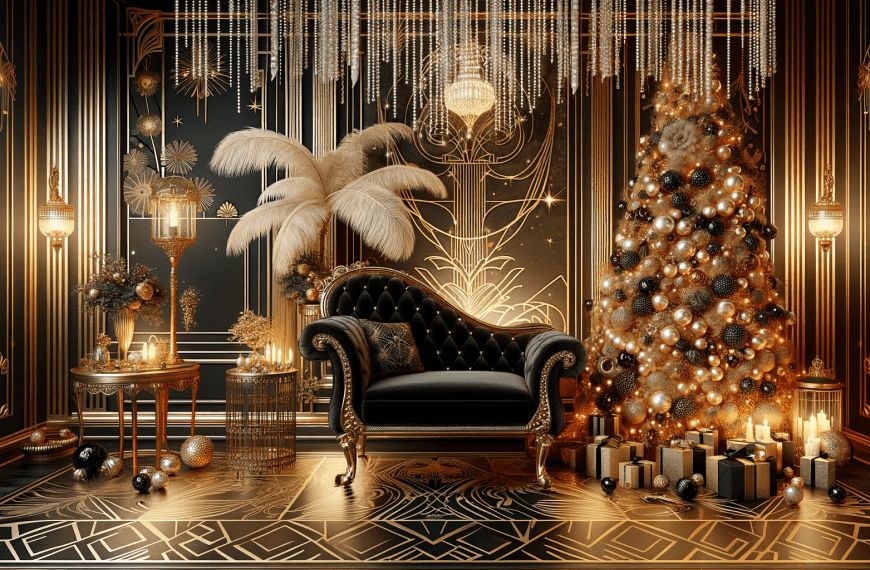 Gatsby style Christmas backdrop