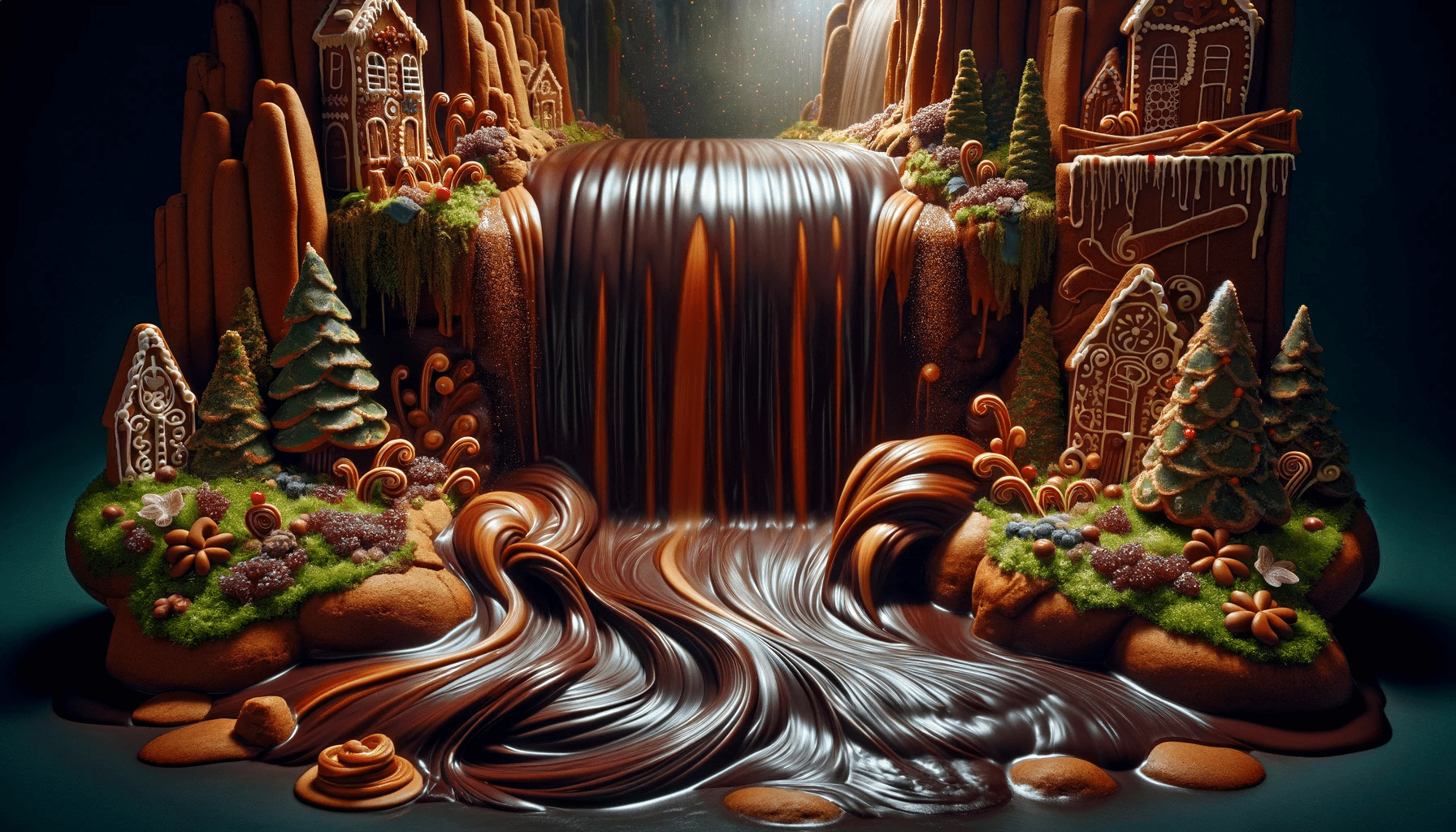 Gingerbread Chocolate Waterfall