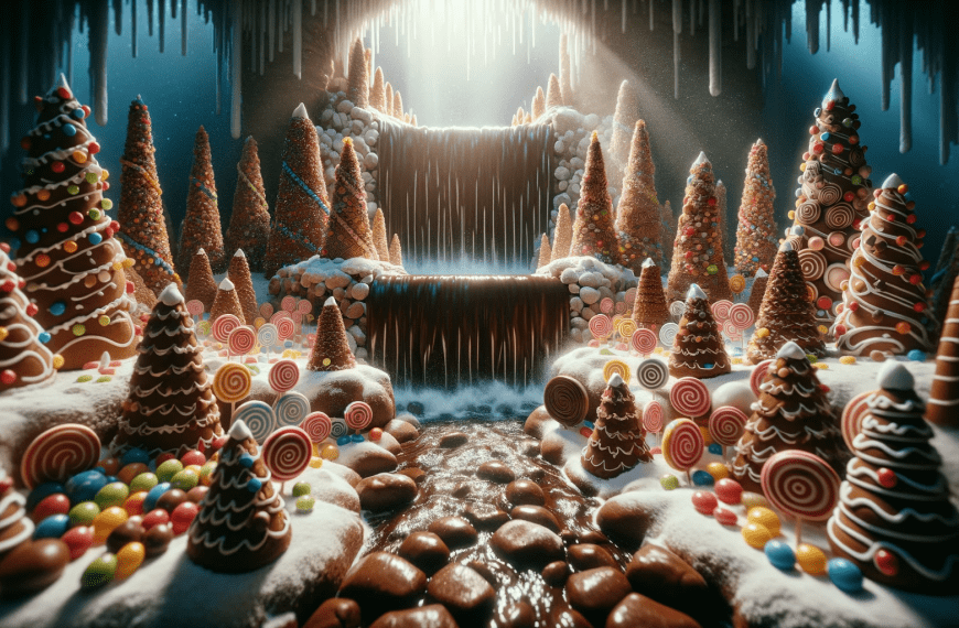 Gingerbread Forest and Chocolate Waterfall