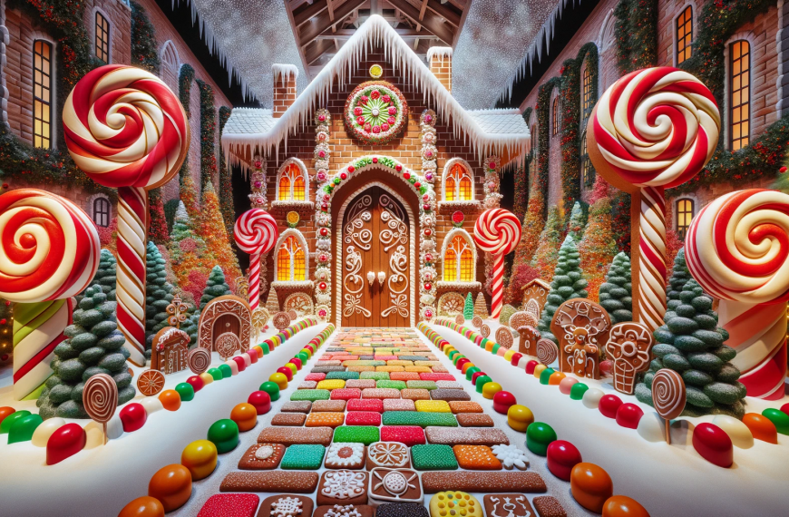 Gingerbread House Candy Walkway Peppermint Swirls