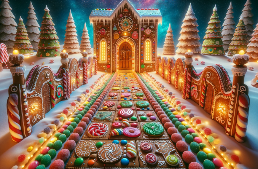 Gingerbread House Walkway Candy Christmas