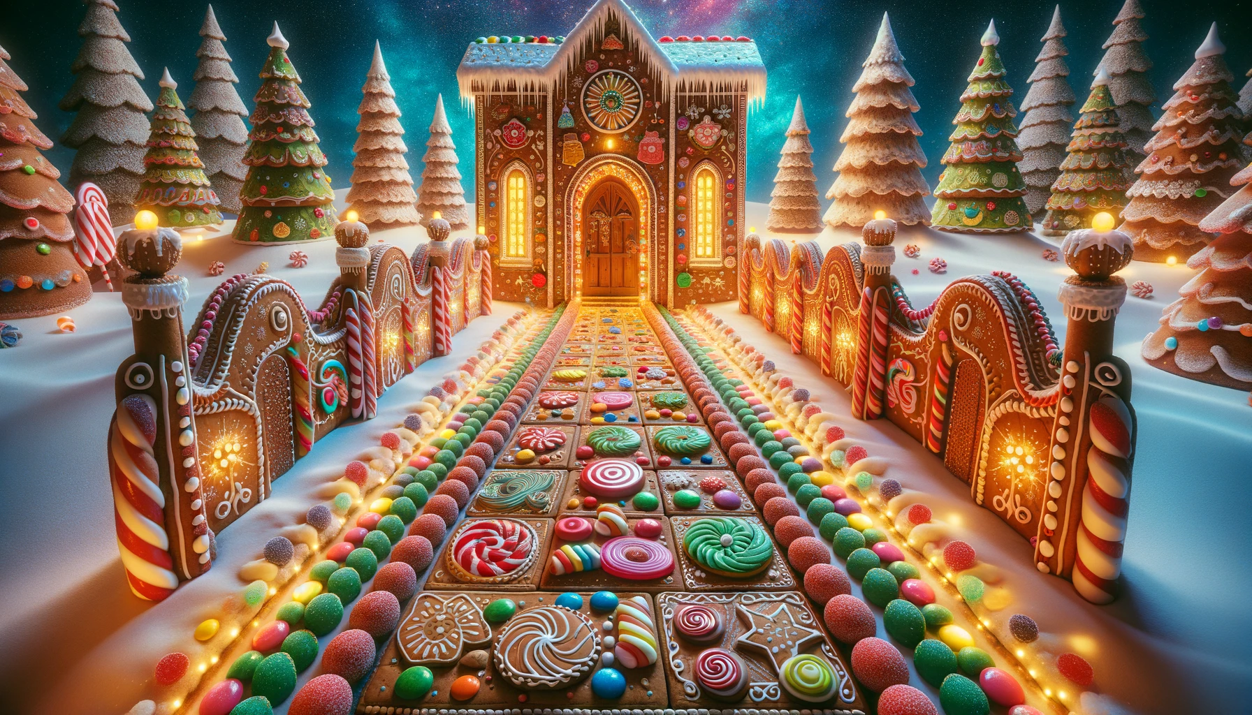 Gingerbread House Walkway Candy Christmas