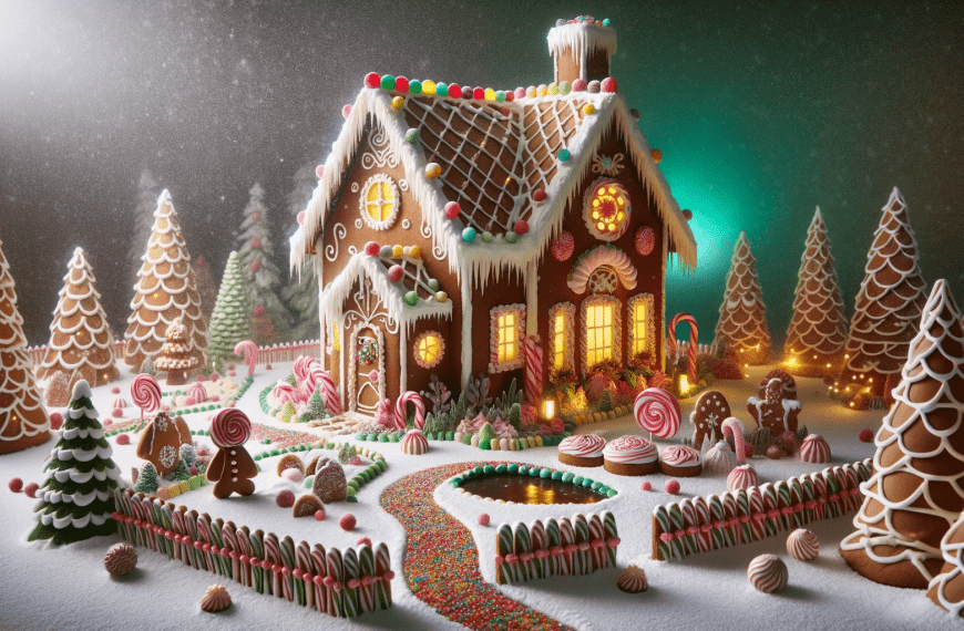 Gingerbread House at Night