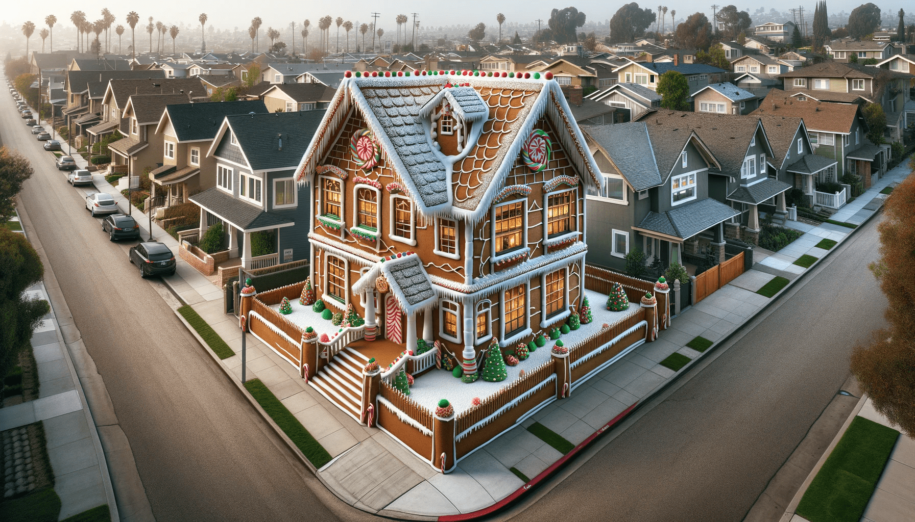 Gingerbread House in a Normal City