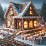 Gingerbread Houses and Chocolate Fountain – Ai Generated