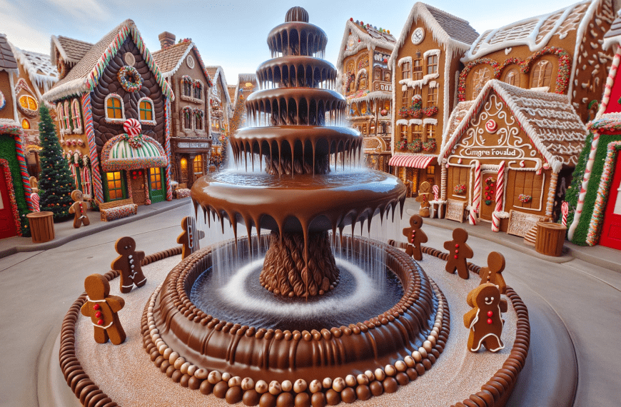 Gingerbread Houses and Chocolate Fountain