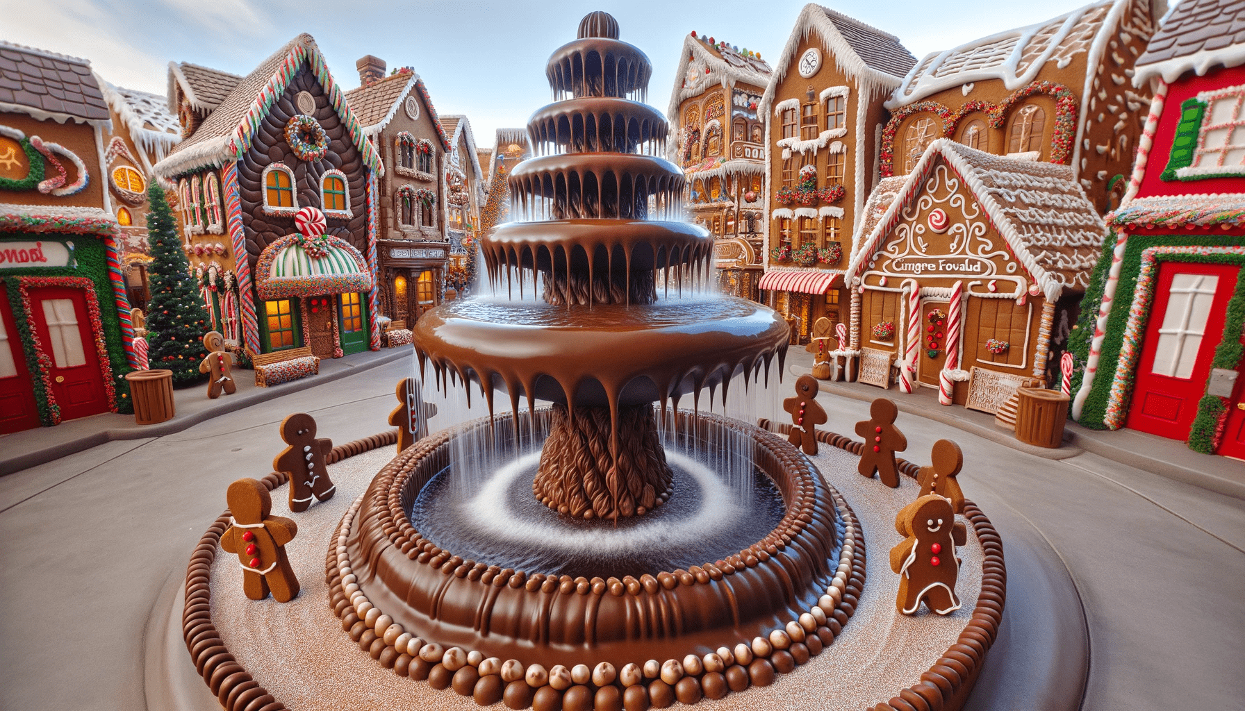 Gingerbread Houses and Chocolate Fountain