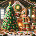 Gingerbread man and cat – Ai Generated