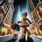 Gingerbread Man Decorating Christmas Tree – Ai Generated