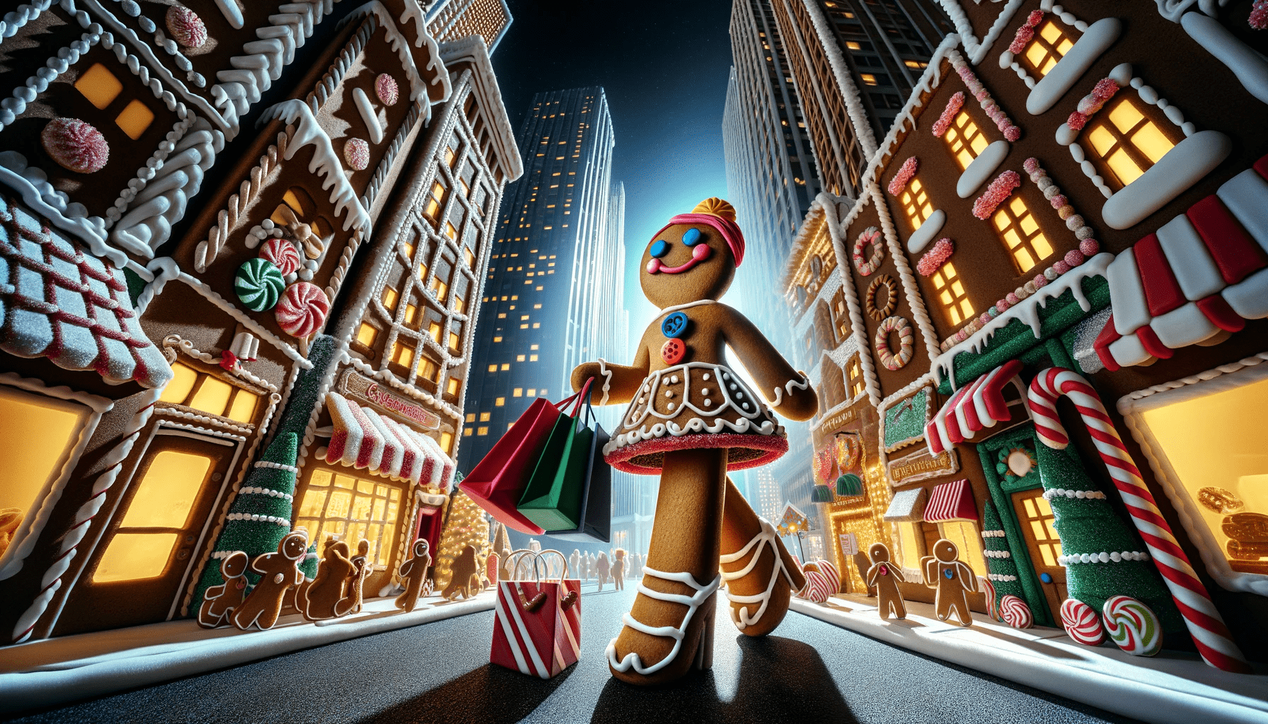 Gingerbread Woman Shopping