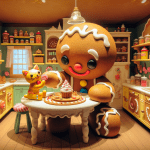 Gingerbread Man Decorating Christmas Tree – Ai Generated