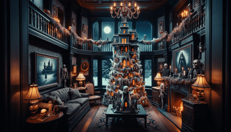 Haunted House Christmas Tree - Ai Generated Image - FREE Download ...