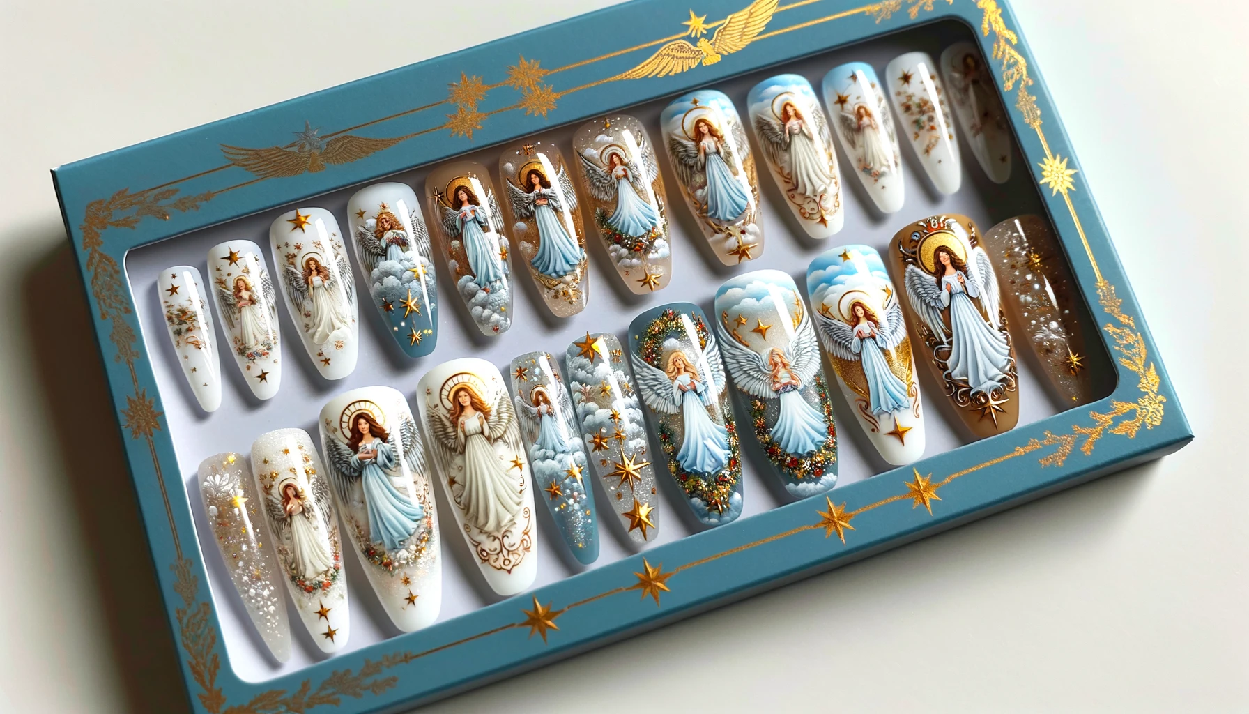 Heavenly Angels Nail Art Packaged Press On Nails