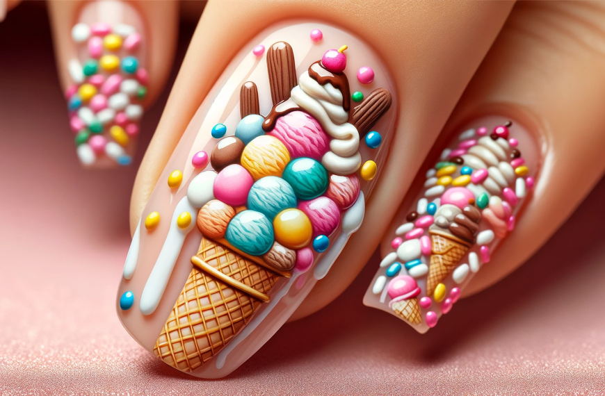 Ice Cream Candy Nail Art