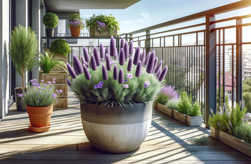 Lavender Plants on a Sunny Balcony