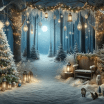 Enchanting White Christmas Minimalist Backdrop – Free Image Download