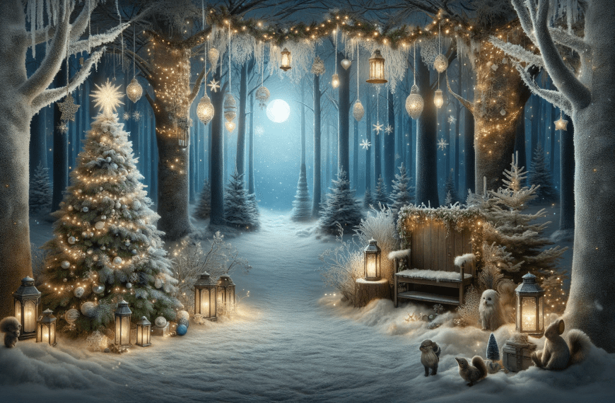 Magical forest Christmas backdrop