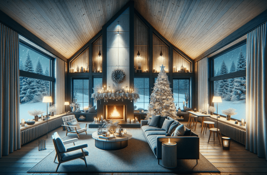 Modern Cottage Living Room in Snow