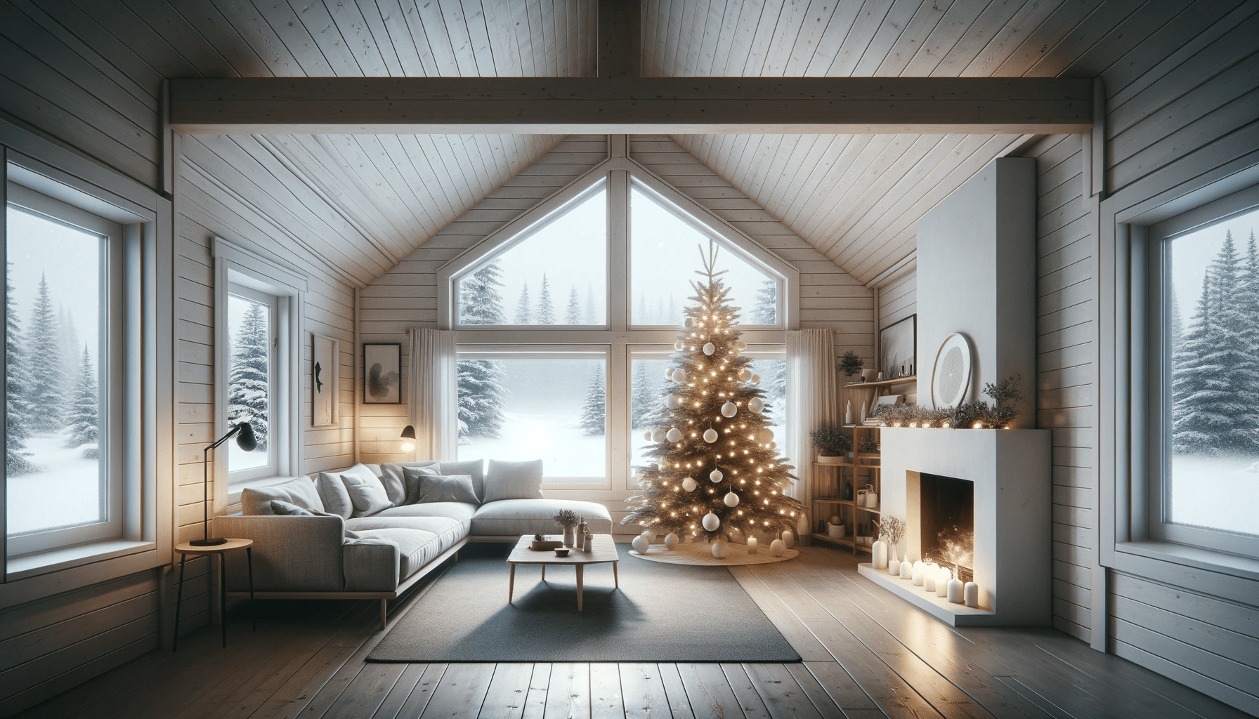 Modern Minimalist Christmas Living Room