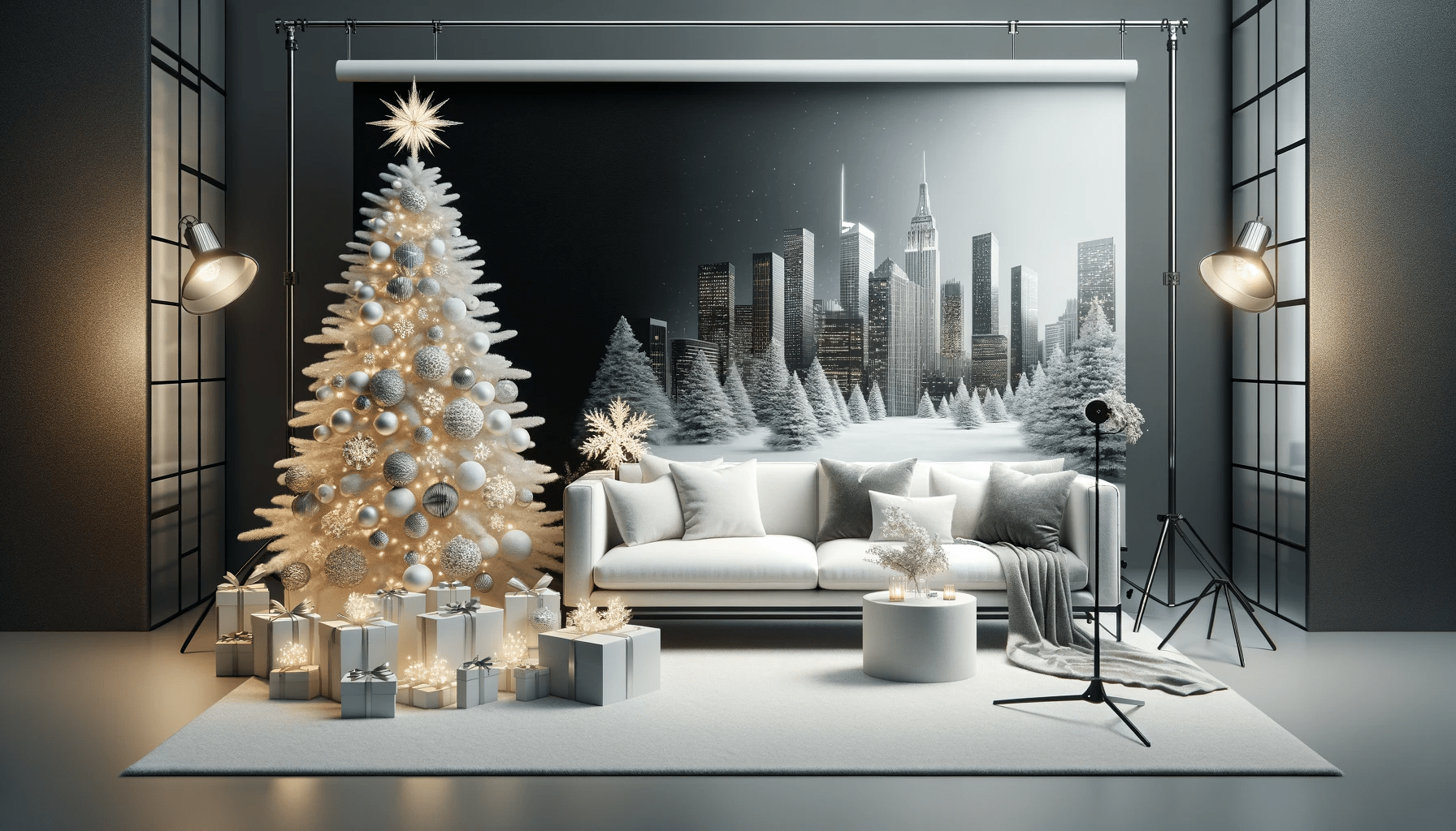 Modern elegant Christmas backdrop