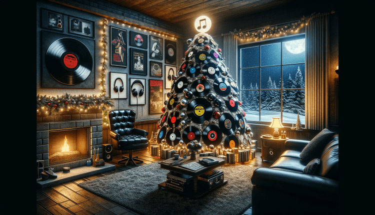 Music Record Christmas Tree - Ai Generated Image - Free Download 