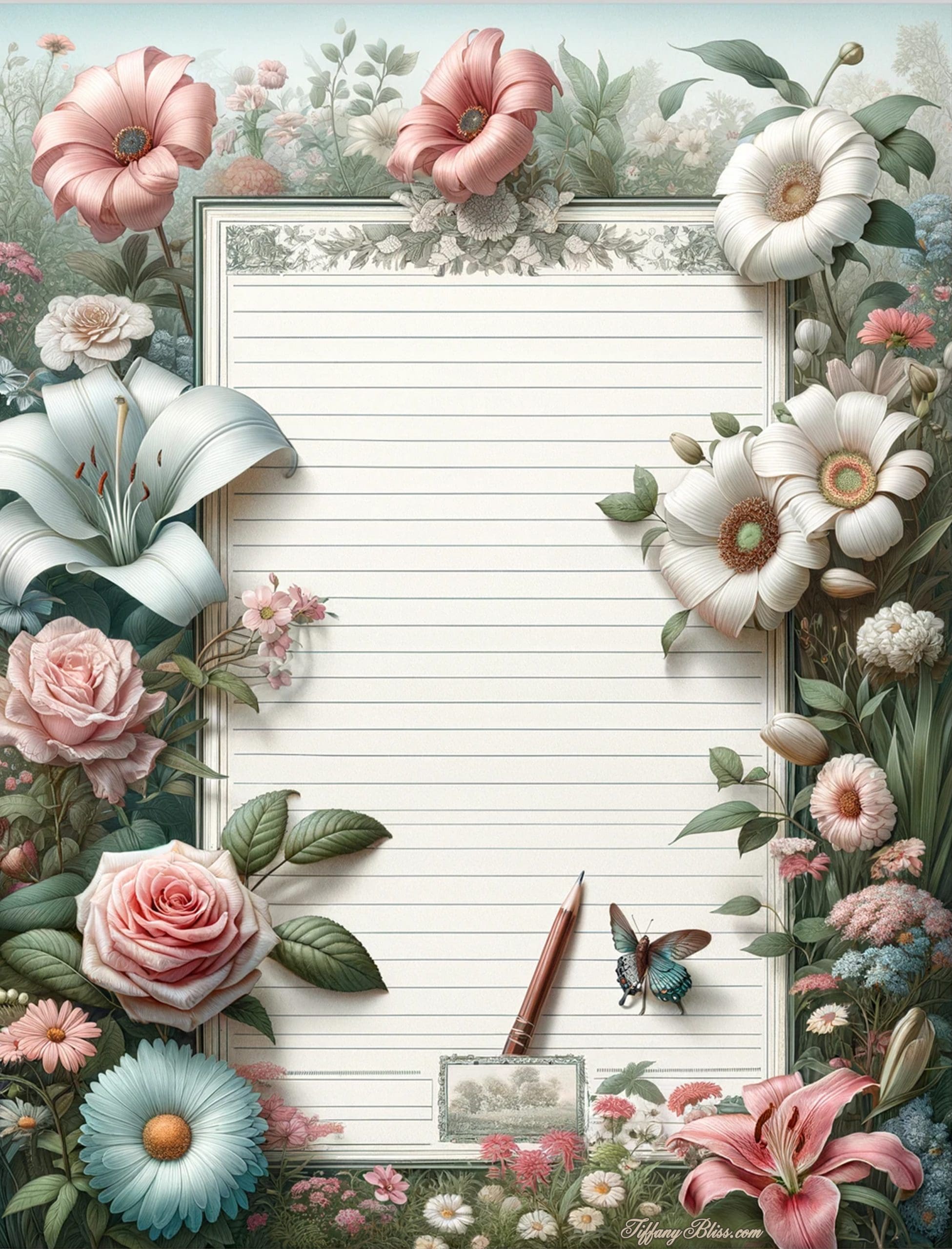 New Beautiful flower stationary scaled