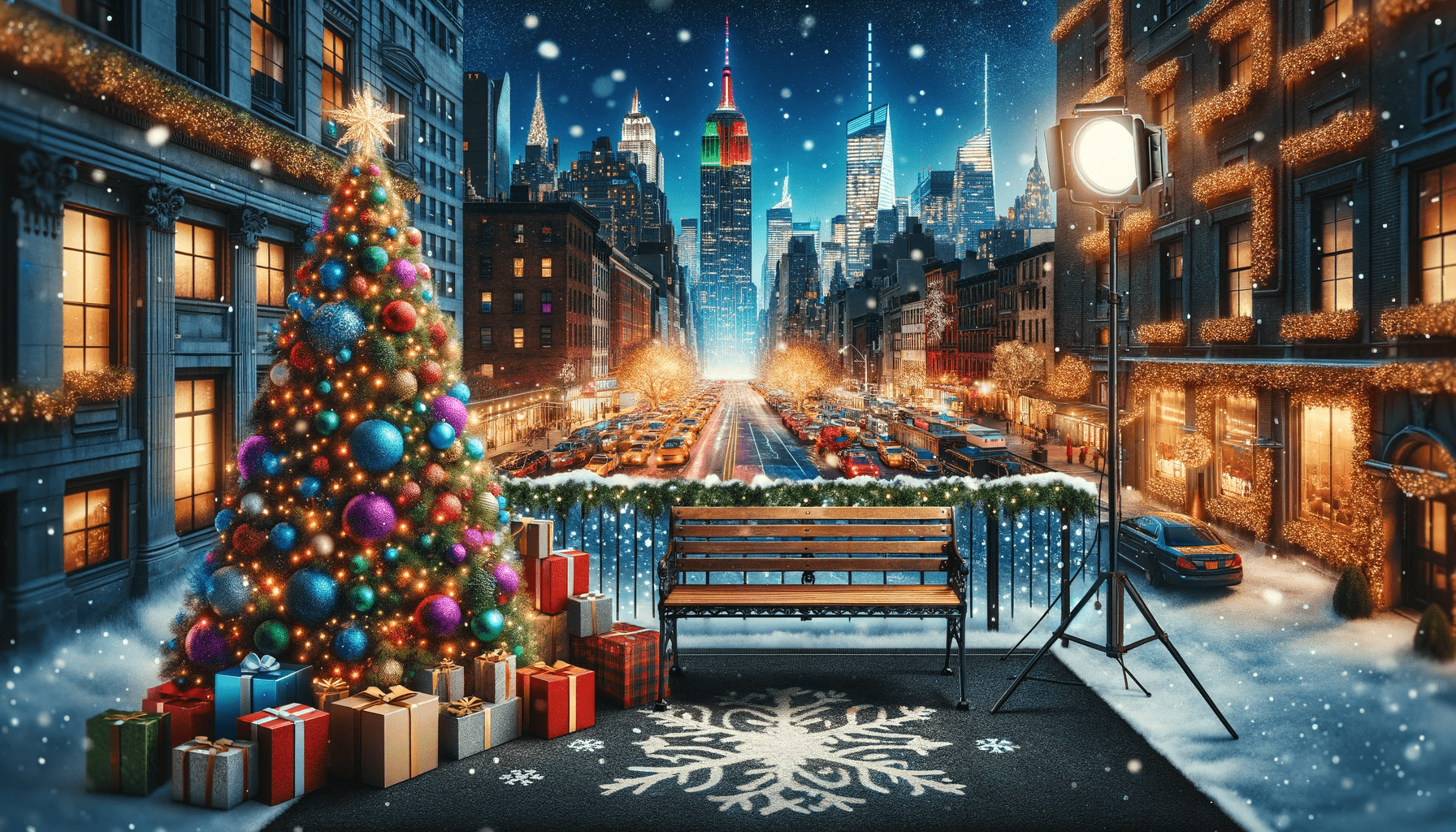 New York Christmas background