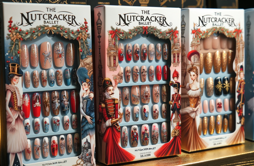 Nutcracker Ballet Acrylic Fake Nails Packaged