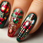 Christmas Snow Santa Ornate Nail Art – FREE Image Download