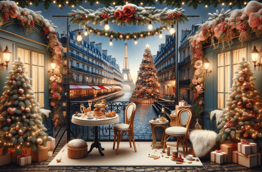 Parisian background Christmas theme