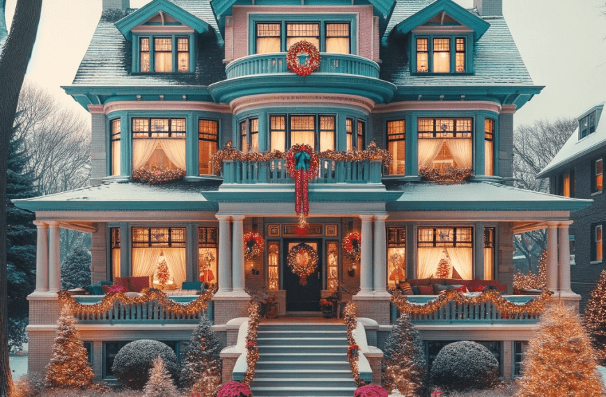 Pink Christmas house