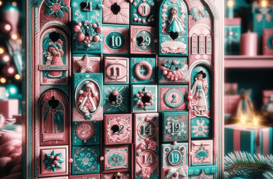 Pink and teal advent calendar