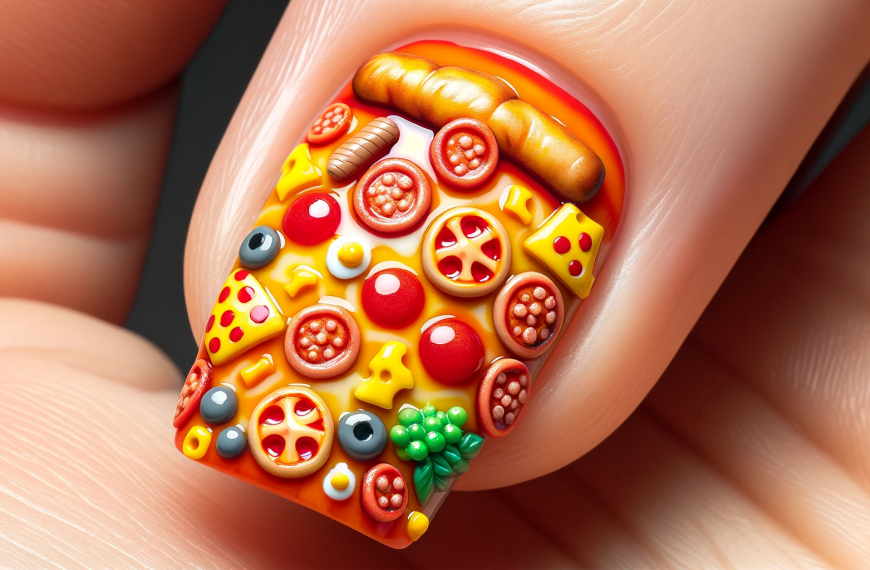 Pizza Nail Art