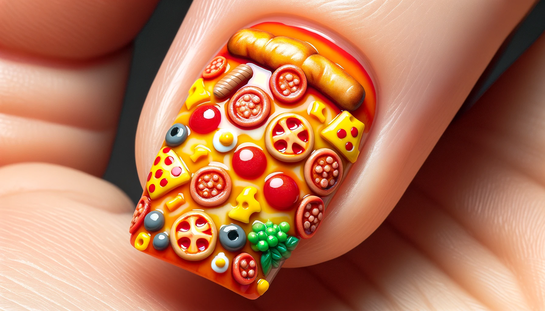 Pizza Nail Art