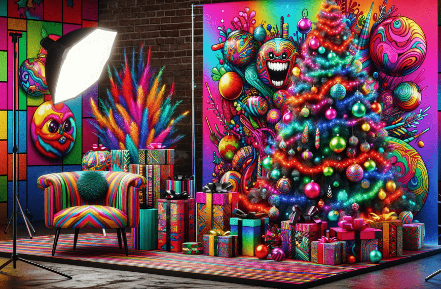 Pop art style Christmas backdrop