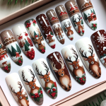 Cute Christmas Elf Candy Cane Nail Art – FREE Image Download