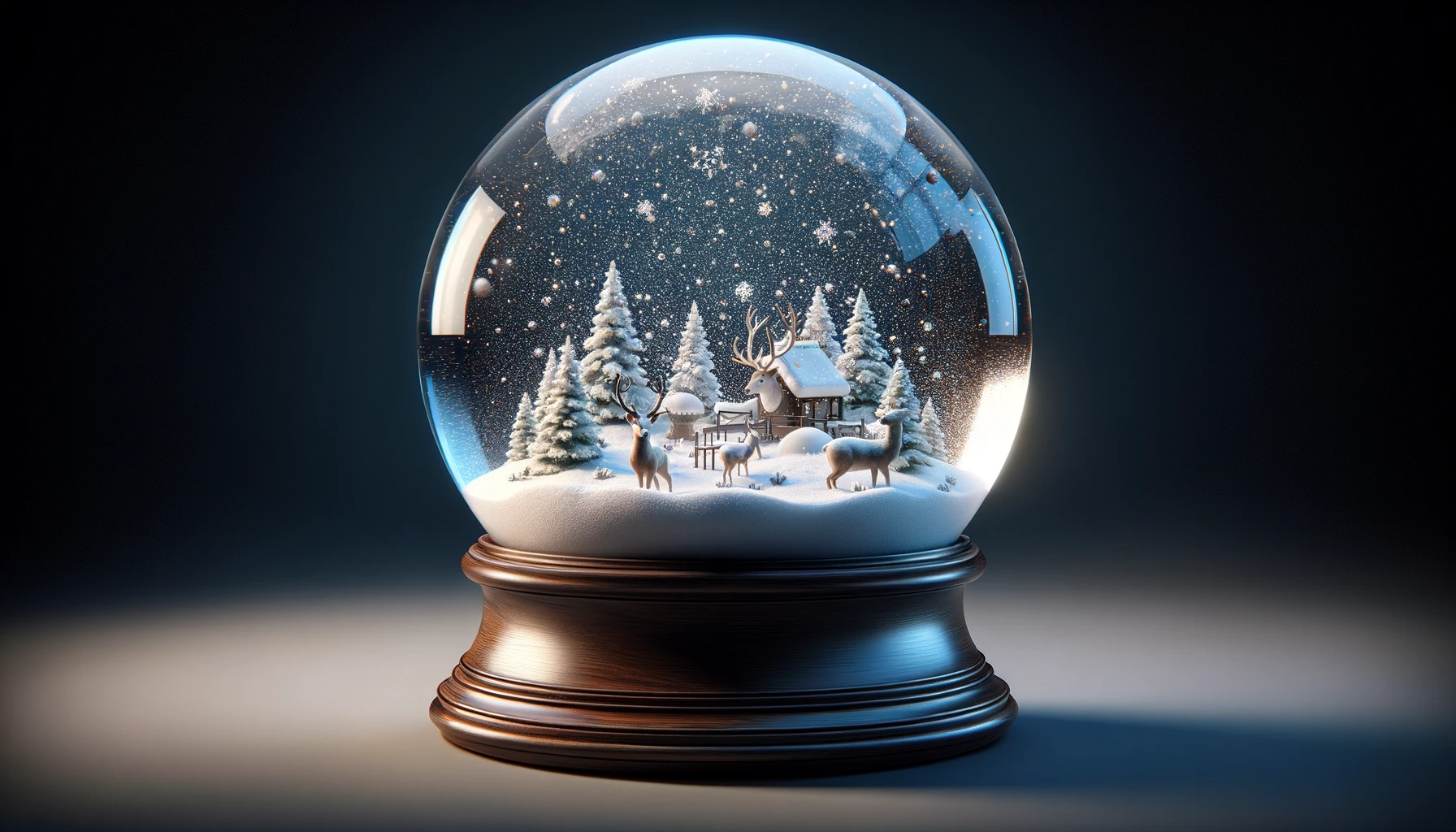 Reindeer and Forest Christmas Snow Globe