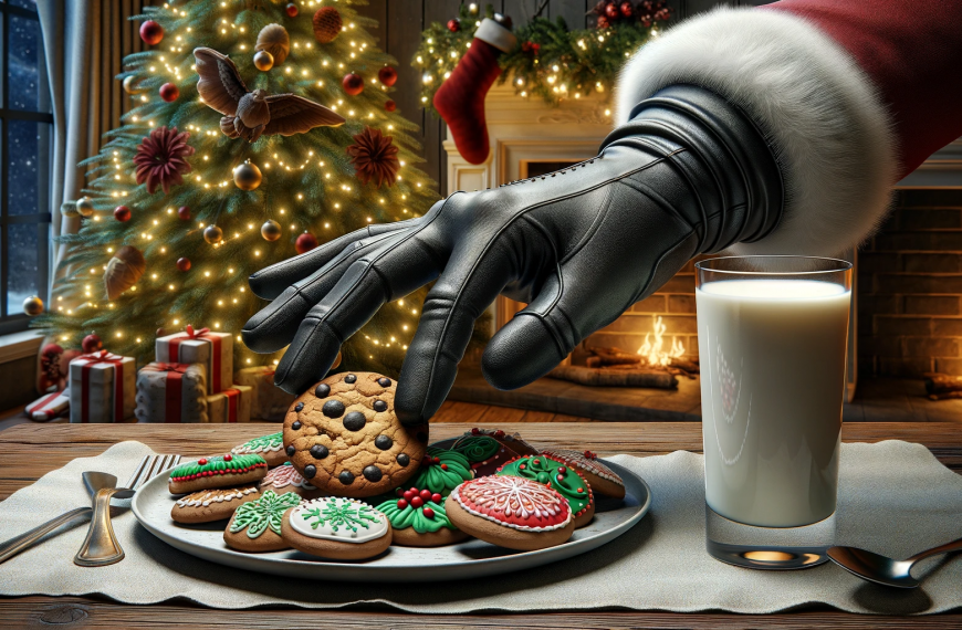 Santa Christmas Cookies Black Glove 2