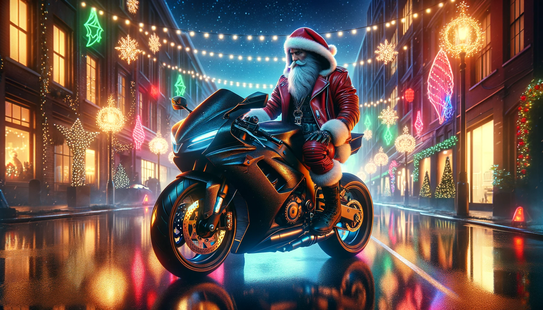 Santa Claus Motorcycle Christmas Shops