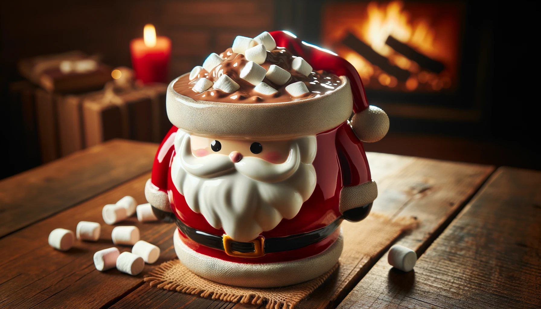 Santa Mug Chocolate Pudding Marshmallows