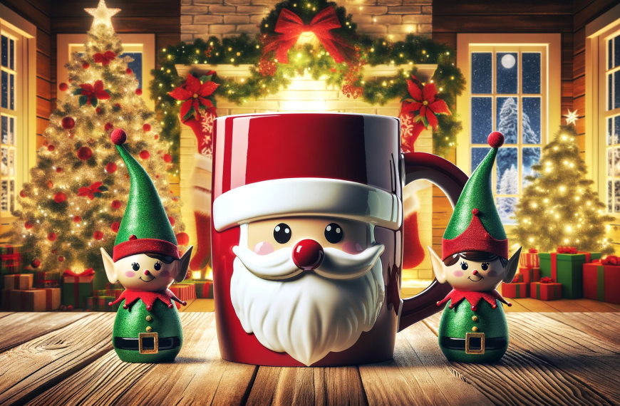 Santa Mug with Toy Elves