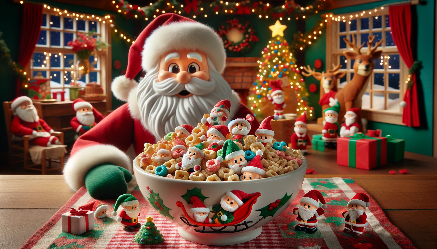 Santa with Christmas Cereal