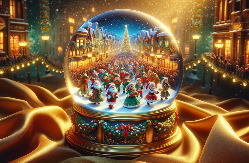 Snow Globe with Santa Claus Christmas Parade