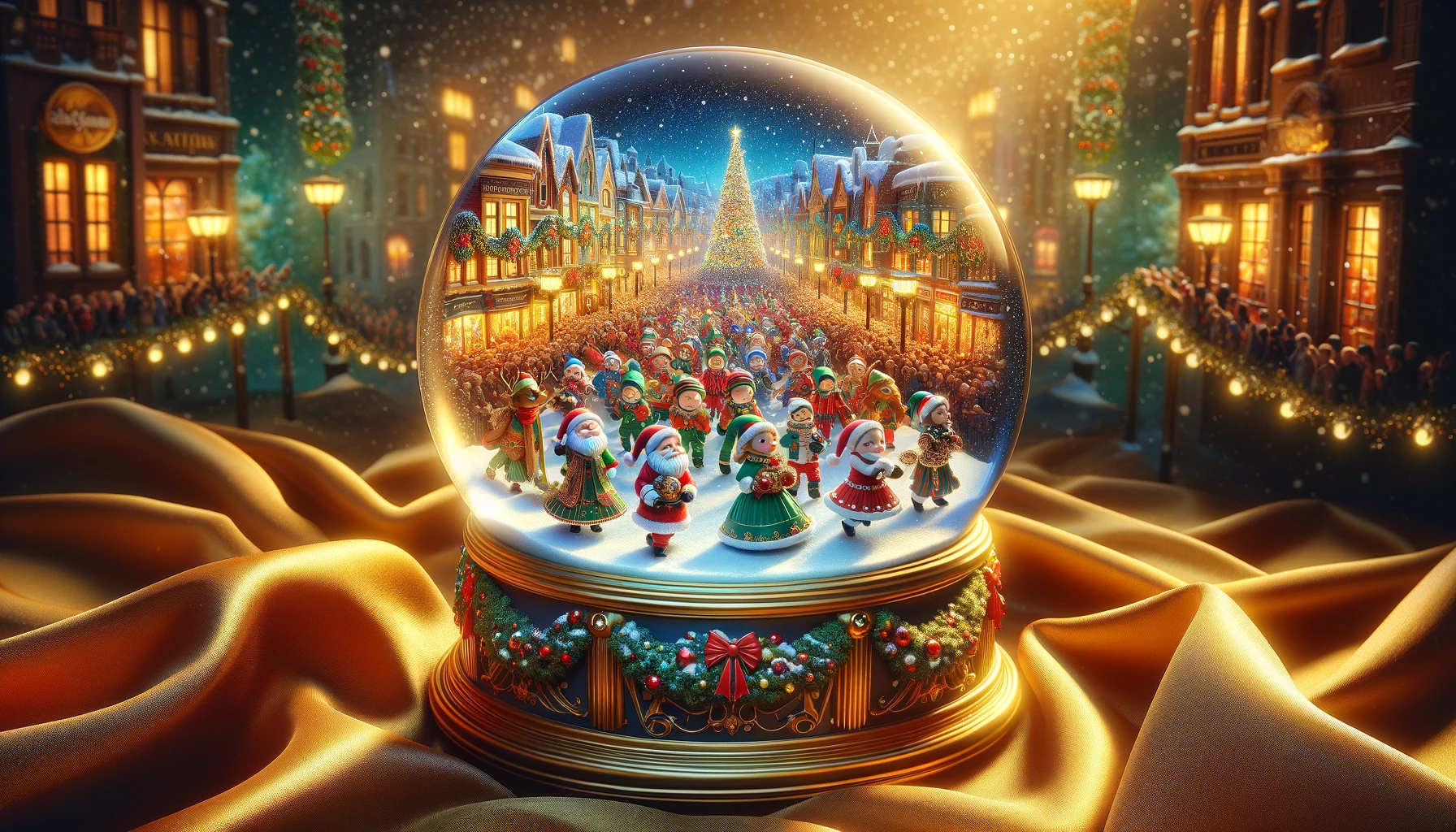 Snow Globe with Santa Claus Christmas Parade