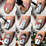 Step by Step Guide To Painting Your Nails with Snowman Nail Art