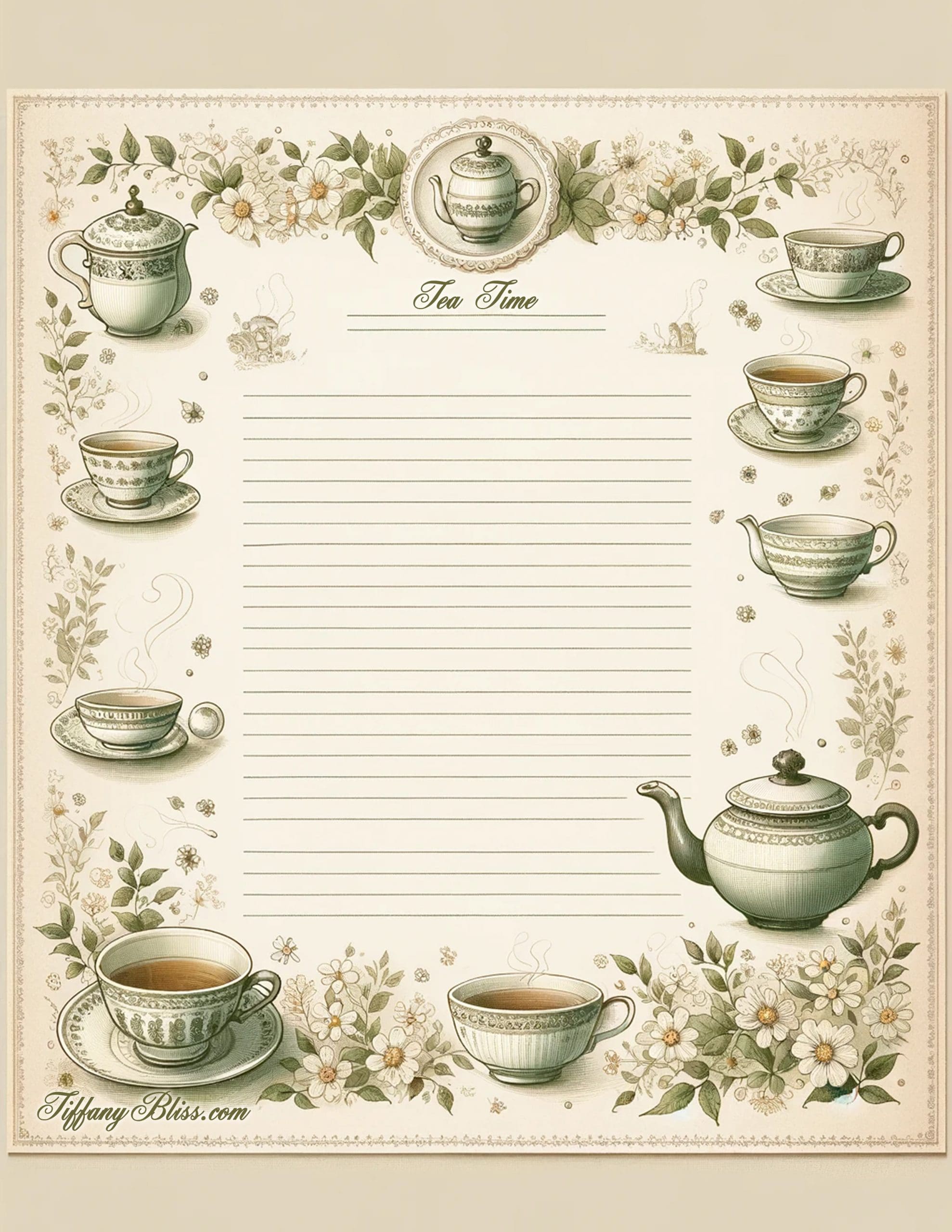 Tea Time Notepad Paper 1 scaled