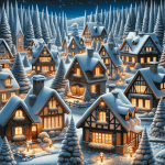 Snowy Cottage with a Jackolope and a Rabbit – Ai Generated Image – Royalty FREE Download