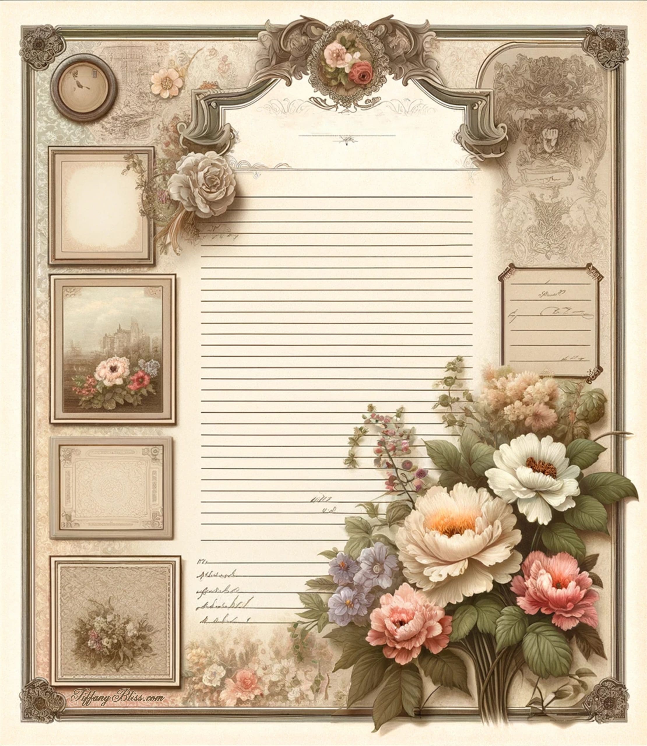 Vintage garden notepad paper stationary 1 scaled